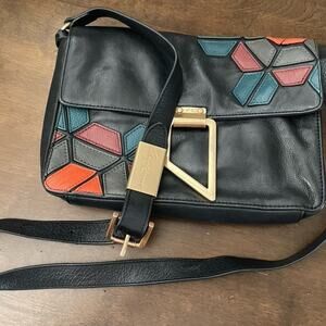Foley + Corinna black leather shoulder bag